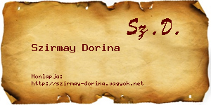 Szirmay Dorina névjegykártya